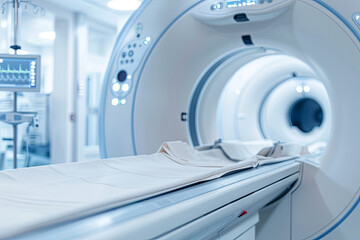 Magnetic Resonance Imaging equipment in healthcare structure - obrazy, fototapety, plakaty