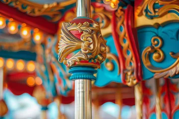 Fotobehang Colourful Old fashioned carousel © Fabio