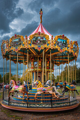 Colourful Old fashioned carousel