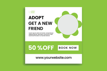 pet social media post design, banner 