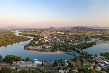 Fototapeta premium Blick von der Rozafa Burg auf Shkodra, Albanien