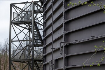 Large gasholder with escape staircase