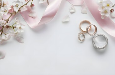 wedding bouquet and rings generaive AI
