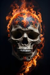 skull with flames