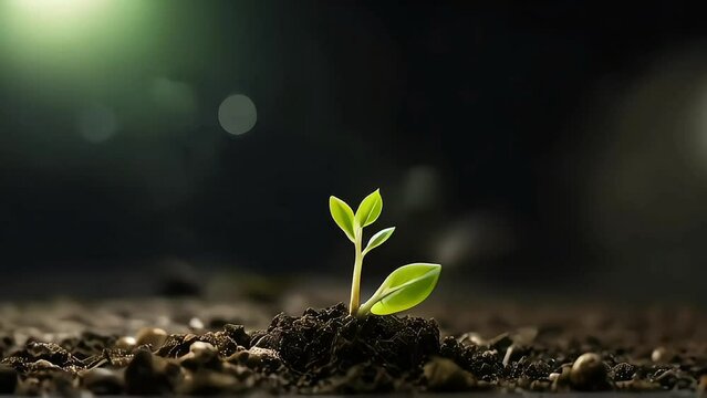 sprout growing in soil, plant growing from the earth, Nature's Resilience: Timelapse of a Plant Sprouting, Generative AI