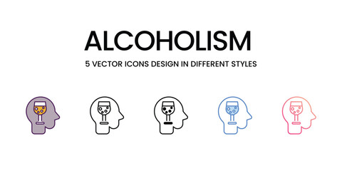 Alcoholism icons set vector illustration. vector stock,