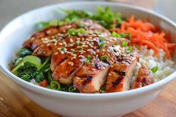 Fototapeta premium grilled chicken with rice