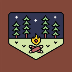 Camp fire graphic illustration vector art t-shirt design