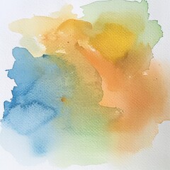 Warm autumn-inspired watercolor stain, merging yellow, orange, and blue tones for seasonal artwork.