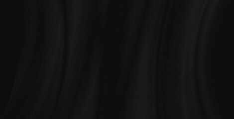 Abstract Smooth elegant black satin Textile texture Silk luxurious background design with noise
