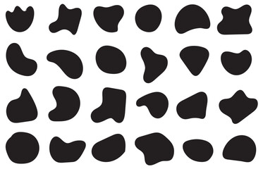 Black blob shapes, abstract organic forms, Modern blob shape design elements isolated on white background. Unique, artistic, creative, trendy, stylish, versatile.  vector illustration. EPS 10