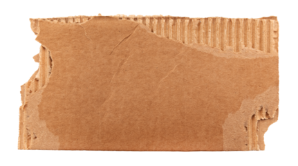 Piece of torn cardboard on a white background. Torn cardboard isolate