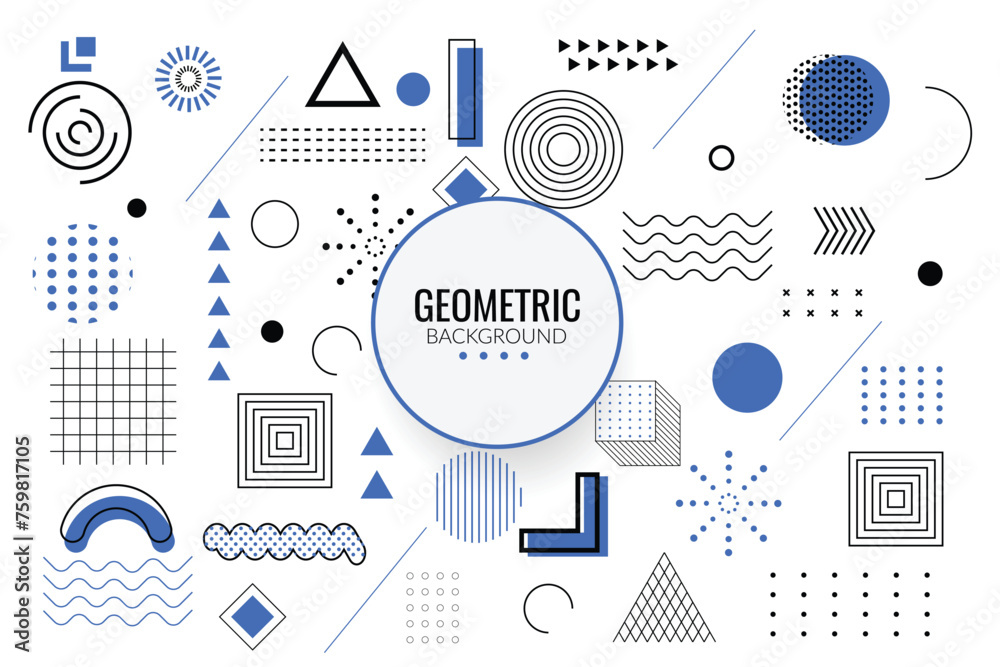 Wall mural memphis design background abstract memphis background geometric elements in memphis background