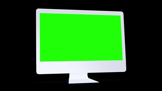 Desktop Mockup Series with blank green screen, isolated on Separate background. HD animation for presentation on mockup screen