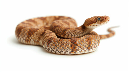 Fototapeta premium Beautiful colorful fancy snake On a white background.