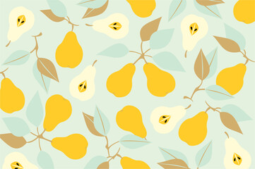 Pears with leaves pattern