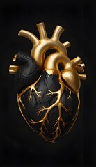 black and gold heart