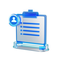 Data analysis document and people 3d icon