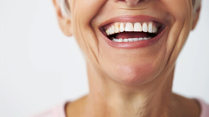 Obraz premium A woman with a big smile on her face