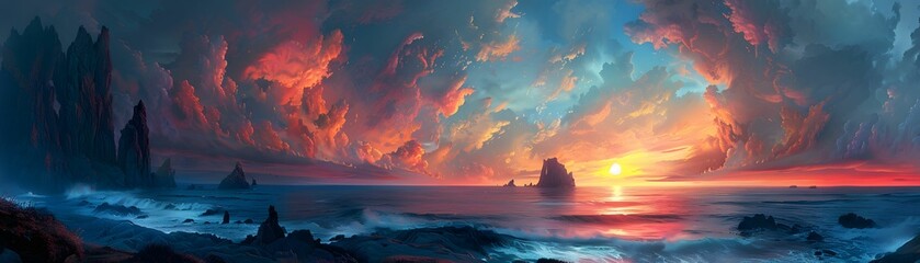 Surreal Seascape at Twilight