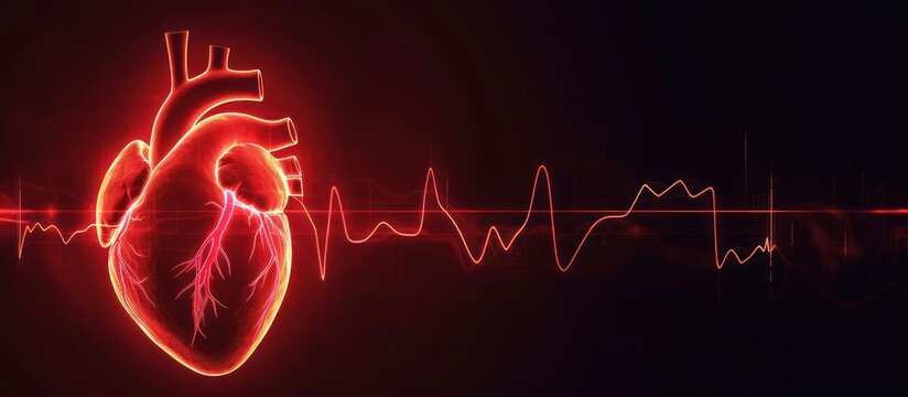 red human heart rate background