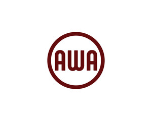 AWA logo design vector template - obrazy, fototapety, plakaty