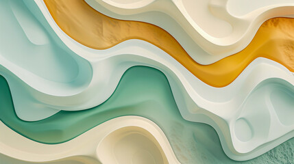 Artistic Flow: Abstract Watercolor Waves in Blue and Green, Creating a Modern, Textured Background