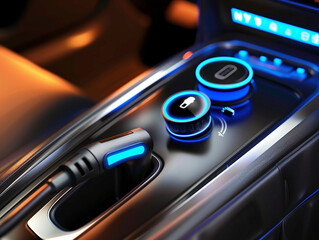 car charger. close up of a car