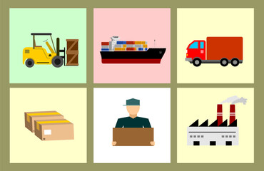 Collection of industrial theme with minimalist design