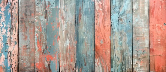 Close-up of grunge wooden wall with painted wood texture