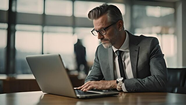 businessman working on laptop