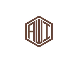 AWI logo design vector template