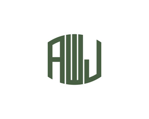 AWJ logo design vector template