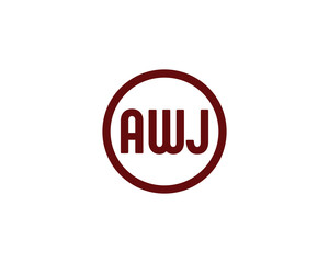 AWJ logo design vector template