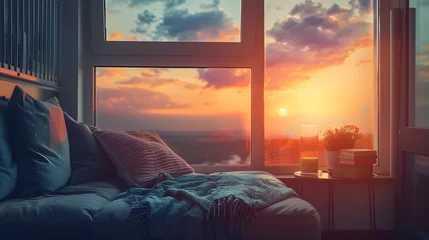 Foto op Plexiglas Cozy Reading Nook Serene Sunset Sanctuary © Rudsaphon