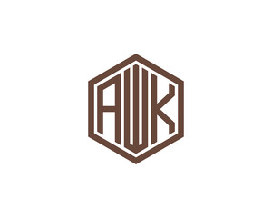 AWK logo design vector template