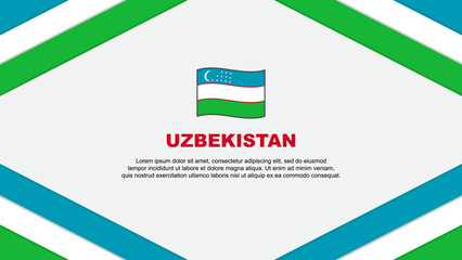 Obraz premium Uzbekistan Flag Abstract Background Design Template. Uzbekistan Independence Day Banner Cartoon Vector Illustration. Uzbekistan Template