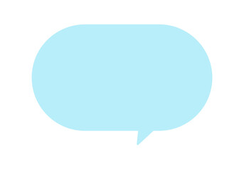水色の横長の吹き出し - シンプルでおしゃれなフレームのデザイン素材