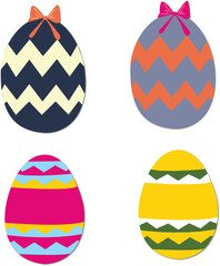 Vector illustration of a set of colored eggs. Spring holiday, Easter.