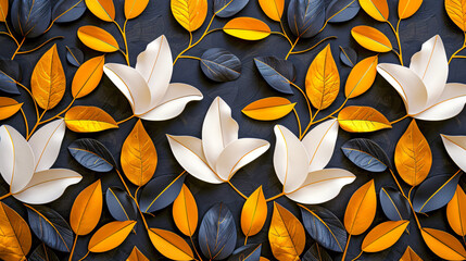 Blooming Magnolia Flowers, Spring Blossoms Against a Blue Sky, Natures Beauty in Vibrant Colors