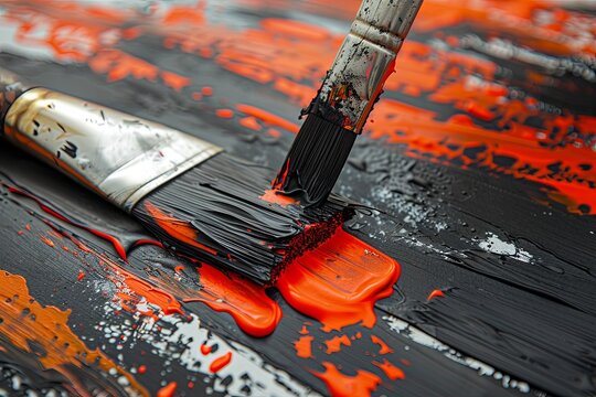 Paint, art, brush, palette, paintbrush, painting, artist, Vibrant Oil Painting  A Splash of Colors
