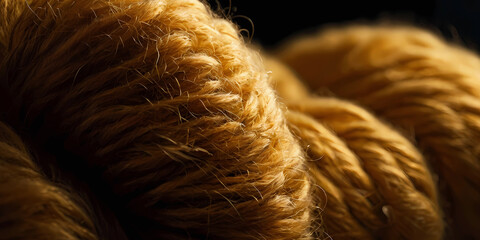 Golden wool texture. Close up, background texture