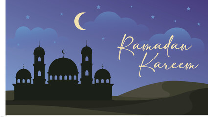 Ramadhan Kareem concept banner vector illustration