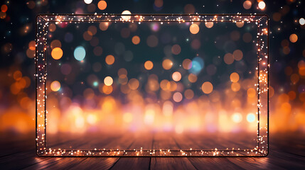 Decorative lights frame, holiday decoration background