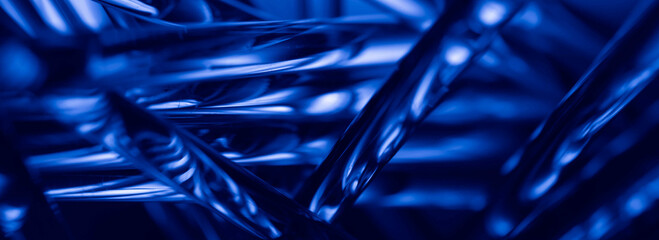 glowing optical blue fiber in the dark