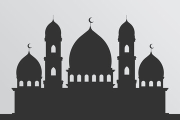 Muslim Mosque Silhouette Vector illustration