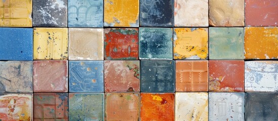 Colorful ceramic tile flooring texture