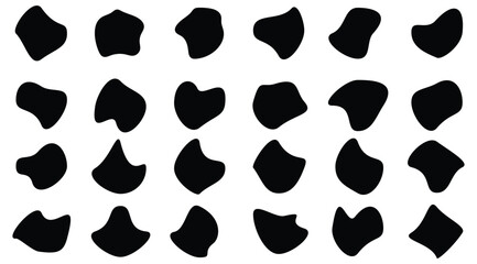 Fototapeta premium Blob shape organic, red blob vector illustration set. Collection from abstract forms for design and paint. Liquid silhouette drop in modern style. 