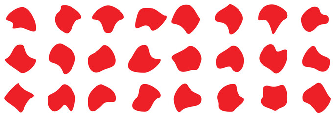 Blob Shapes Vector Illustration, Abstract Organic blob shape on White Background. Modern Design Elements, Irregular, Random Art. Graphic Pattern