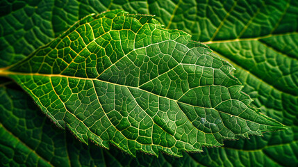 Bright Green Leaves Closeup, Nature and Environment Concept